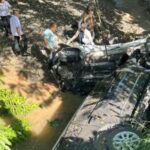Escoltas del presidente Abinader se accidentan; vehículo cayó al vacío